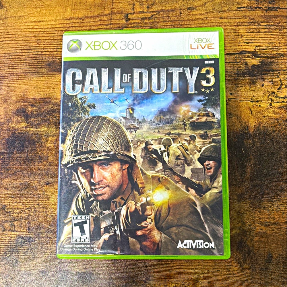 Activision Call of Duty 3 CIB w/Manual Xbox 360 NTSC 2006 T Multiplayer